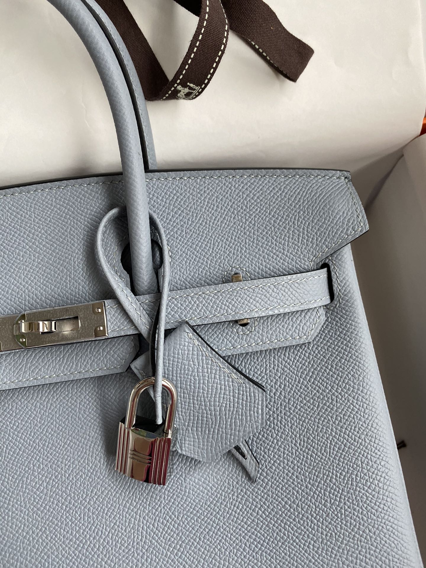 Hermes Birkin 25CM Epsom Leather Handbag Grey